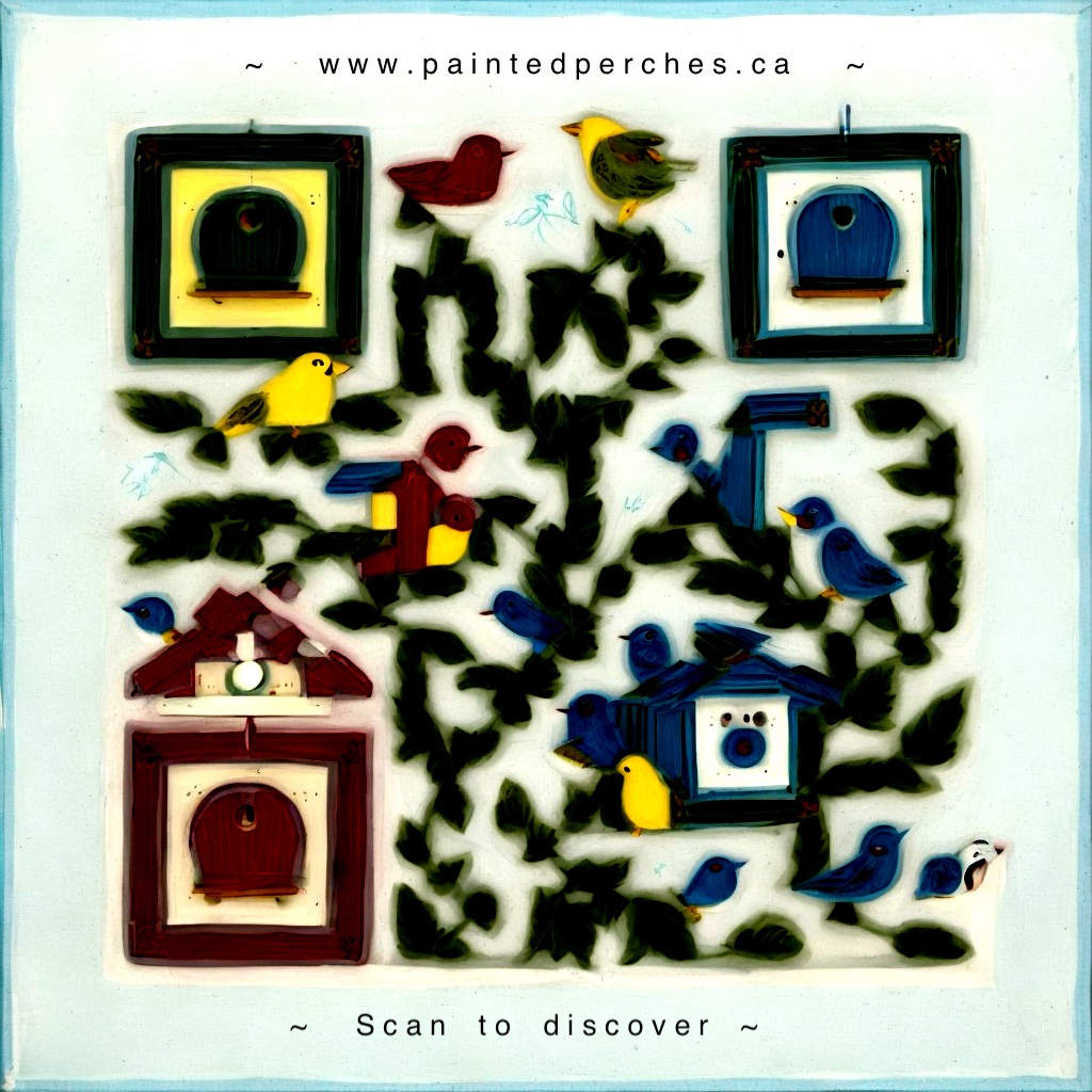 Painted Perches QR sticker